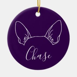 Chihuahua-Schmuck (Om-Logo) Keramik Ornament