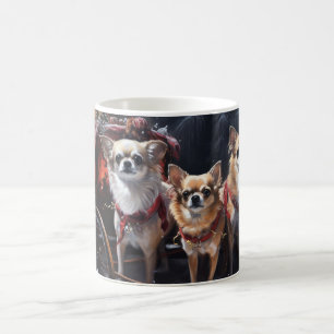 Chihuahua Schneeschlitten Weihnachtsdekoration  Kaffeetasse