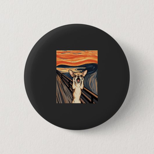 Chihuahua-Schrei-Expressionist-Hundekunst_1 Button (Vorderseite)