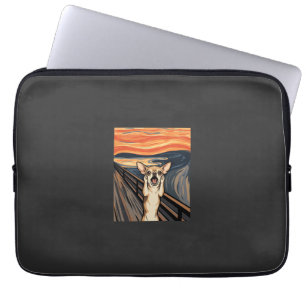 Chihuahua-Schrei-Expressionist-Hundekunst_1 Laptopschutzhülle