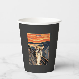 Chihuahua-Schrei-Expressionist-Hundekunst_1 Pappbecher