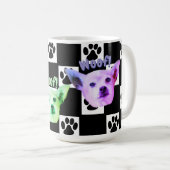 Chihuahua schwarz und weiß kaffeetasse (VorderseiteRechts)