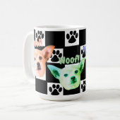 Chihuahua schwarz und weiß kaffeetasse (Vorderseite Links)