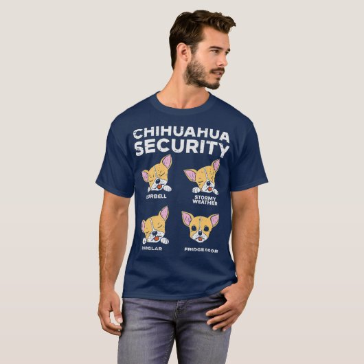 Chihuahua Security Funny Chiwawa Haustier Hund Lov T-Shirt (Vorne ganz)