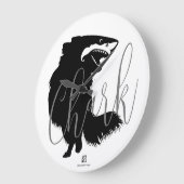 Chihuahua + Shark = Chark Große Wanduhr (Winkel)