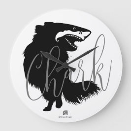 Chihuahua + Shark = Chark Große Wanduhr
