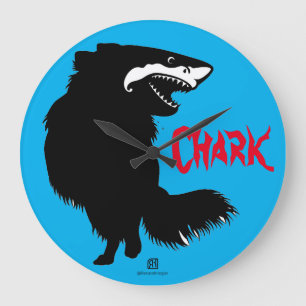 Chihuahua + Shark = Chark Große Wanduhr