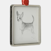 Chihuahua Silbernes Ornament (Rechts)