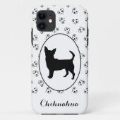 Chihuahua Silhouette Herz und Paw Prints Case-Mate iPhone Hülle (Rückseite)