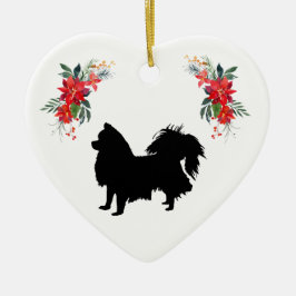 Chihuahua Silhouette Holiday Keramik Ornament