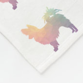 Chihuahua Silhouette mit farbenfrohen geometrische Fleecedecke (Ecke)