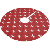 Chihuahua-Silhouette-Muster Polyester Weihnachtsbaumdecke (Schrägansicht)