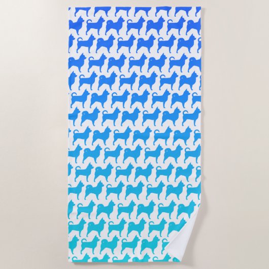 Chihuahua Silhouette Pattern Strandtuch (Vorderseite)