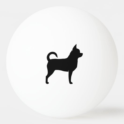 Chihuahua-Silhouette Tischtennisball (Vorderseite)