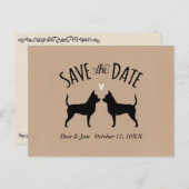 Chihuahua-Silhouetten, die das Datum speichern Ankündigungspostkarte (Vorne/Hinten)