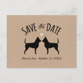 Chihuahua-Silhouetten, die das Datum speichern Ankündigungspostkarte (Vorderseite)