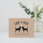 Chihuahua-Silhouetten, die das Datum speichern Ankündigungspostkarte (Stehend Vorderseite)