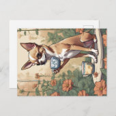 Chihuahua Sipping Tea im Garten Postkarte (Vorne/Hinten)