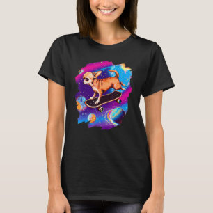 Chihuahua Skateboardfahren Weltraum Retro Vintage T-Shirt