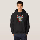 Chihuahua Skulls Day of the Dead Sugar Skull Hund Hoodie (Vorne ganz)