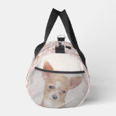 Chihuahua Smooth Coat Malerei Original Hunde Kunst Duffle Bag (Rechts)