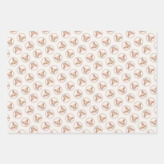 Chihuahua Smooth Coat Malerei Original Hunde Kunst Geschenkpapier Set (Vorderseite 2)