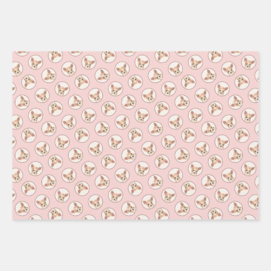 Chihuahua Smooth Coat Malerei Original Hunde Kunst Geschenkpapier Set (Vorderseite)