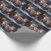Chihuahua Snowy Sleigh Weihnachtsdekor Geschenkpapier (Ecke)