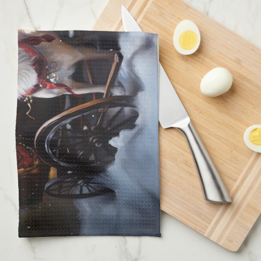 Chihuahua Snowy Sleigh Weihnachtsdekor Geschirrtuch