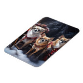 Chihuahua Snowy Sleigh Weihnachtsdekor Magnet (Linke Seite)