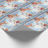 Chihuahua Snowy Windowsill Holiday Christmas Art Geschenkpapier (Ecke)