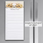 Chihuahua Sonnenblumen Gelber Hund Aquarellblume Magnetischer Notizblock<br><div class="desc">Das magnetische Notizblock "Chihuahua Sunflowers Yellow Dog Watercolor Floral" wird durch die fröhliche, helle Natur von Chihuahuas und die lebendige Schönheit der Sonnenblumen inspiriert. Dieses Design zeichnet sich durch einen niedlichen Chihuahua-Welpen aus, umgeben von fröhlichen gelben Sonnenblumen, die alle in einem sanften Aquarellstil gehalten sind, der jedem Auflistungsauftrag ein Gefühl...</div>