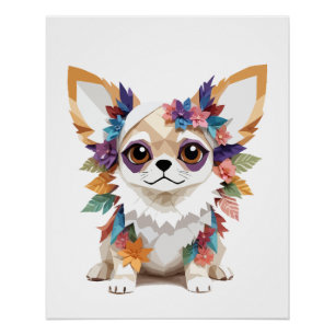 Chihuahua spielerisch Adorable Fun Animal Colorful Poster