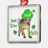 Chihuahua St Patrick's Day Silbernes Ornament (Links)