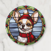Chihuahua Stached Glass Christmas Geschenkanhänger (Rückseite)