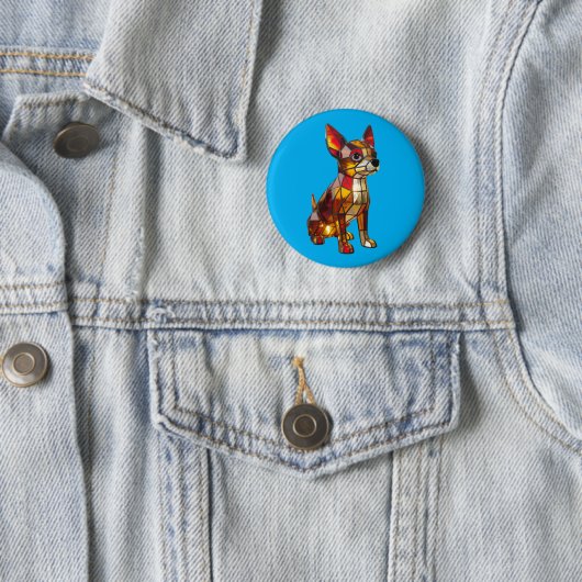 Chihuahua Stained Glass Button (Beispiel)