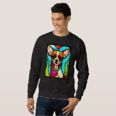 Chihuahua - Stained Glass Pop Art Premium_3 Sweatshirt (Vorne ganz)