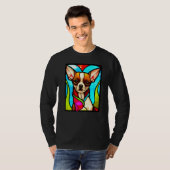 Chihuahua - Stained Glass Pop Art Premium_3 T-Shirt (Vorne ganz)