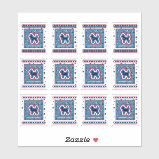 Chihuahua Stars rot weiß und blau 4. Juli Aufkleber (Blatt)