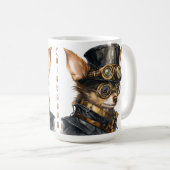 Chihuahua-Steampunk-Hund Kaffeetasse (VorderseiteRechts)