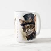 Chihuahua-Steampunk-Hund Kaffeetasse (VorderseiteRechts)