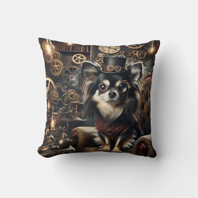 Chihuahua Steampunk Kissen (Vorderseite)
