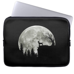 Chihuahua Stehend auf Mondlicht Halloween Laptopschutzhülle