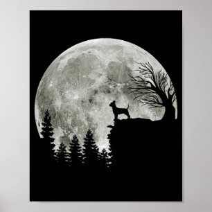 Chihuahua Stehend auf Mondlicht Halloween Poster