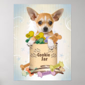 Chihuahua steht über Cookie Jar Poster (Vorne)