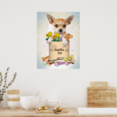 Chihuahua steht über Cookie Jar Poster (Küche)