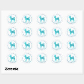Chihuahua Sticker - Personalisiertes Pastel-blaues (Blatt)