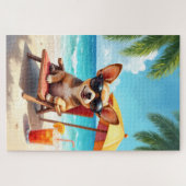 Chihuahua-Strandlounge-Szene Puzzle (Horizontal)