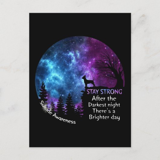 Chihuahua Suizid Awareness Strong Dog Eigentümer Postkarte (Vorderseite)