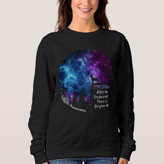 Chihuahua Suizid Awareness Strong Dog Eigentümer Sweatshirt (Vorderseite)